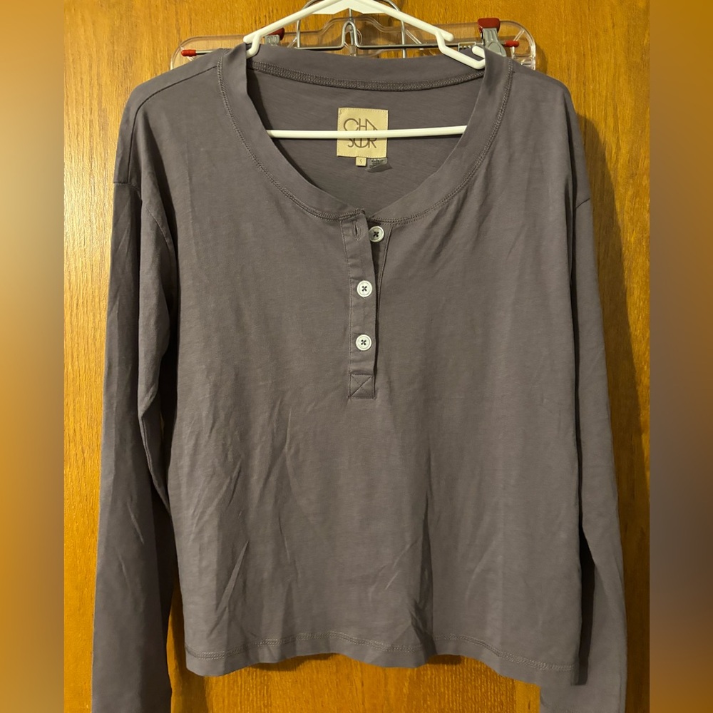 Chaser Henley Purple Long Sleeve Size Small New Without‎ Tags